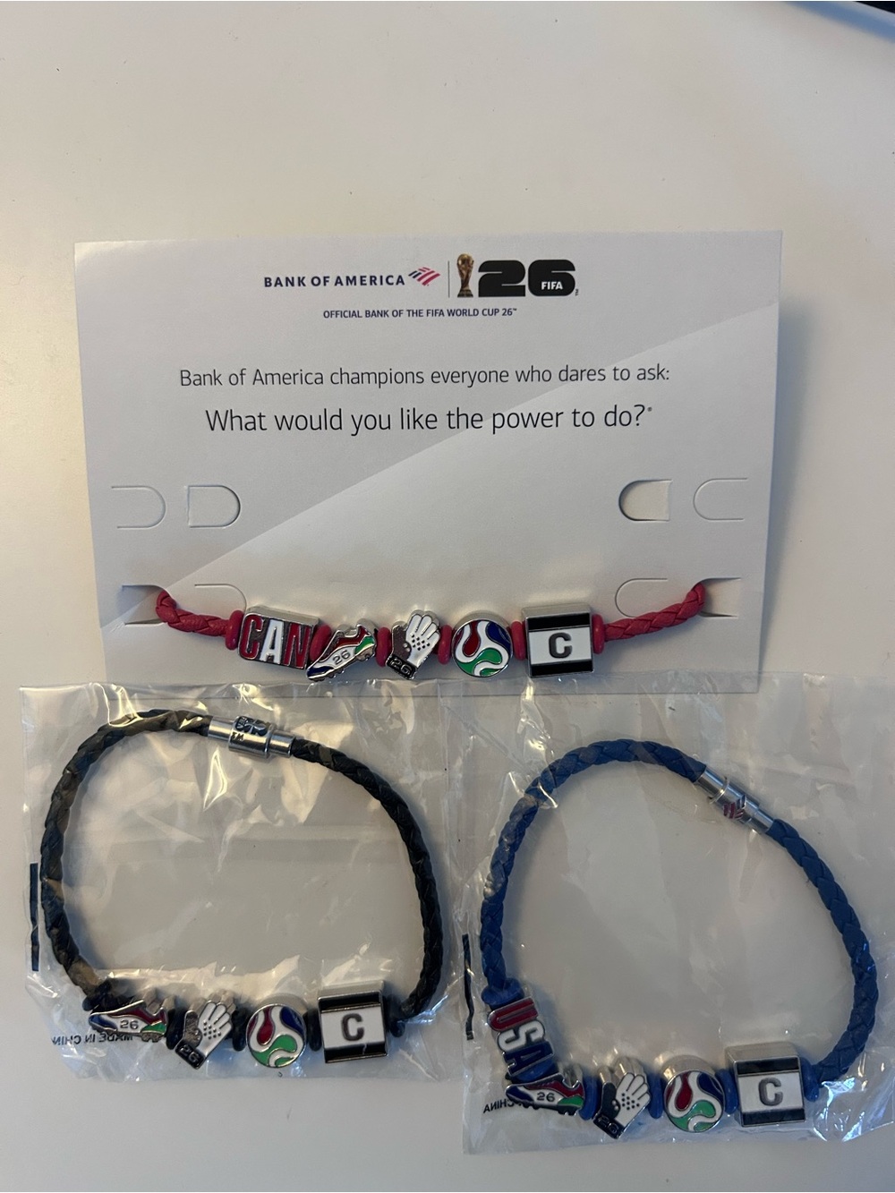 Bank of America FIFA World Cup 26 Charm Bracelet large - Red/Blue/Black